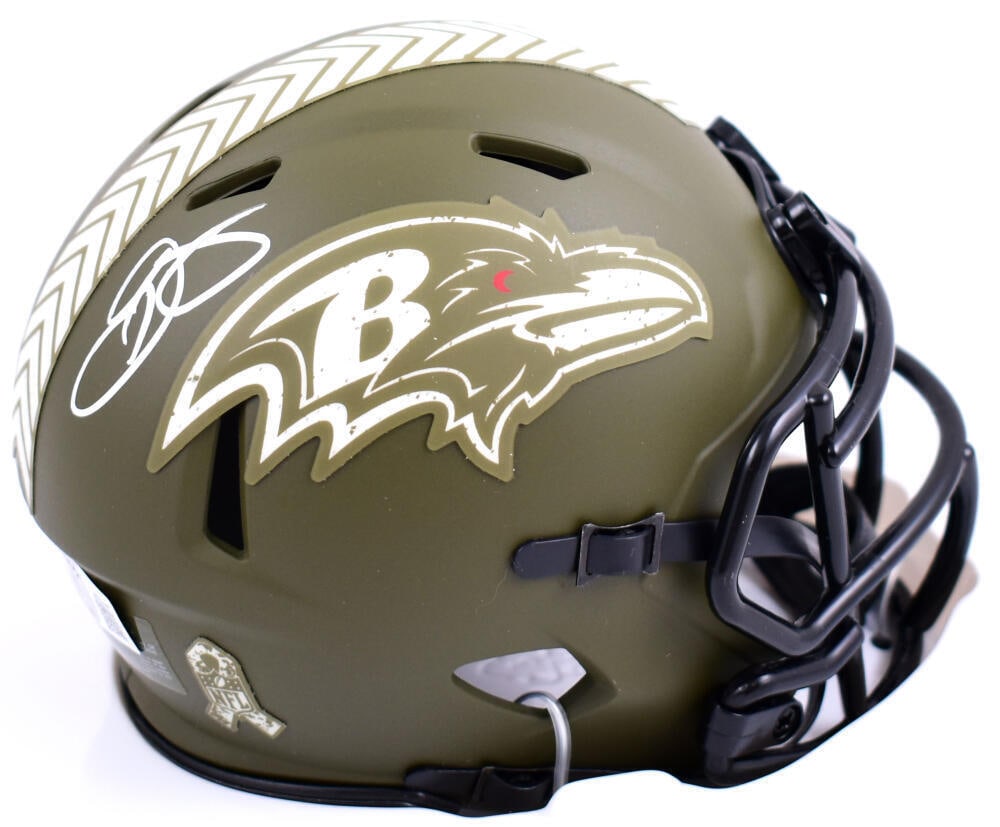 Odell Beckham Jr. Signed Ravens Salute to Service Speed Mini Helmet-BAW Hologram: Odell Beckham Jr. Signed Ravens Salute to Service Speed Mini Helmet-BAW Hologram Sport: Football-NFL Product: Helmet Original/Reprint: Original Player: Odell Beckham Jr. Team: Baltimore Ravens Autogra