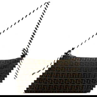 Fendi bag brown black zucchino handbag canvas leather FENDI FF: Fendi bag brown black zucchino handbag canvas leather FENDI FF Brand: Fendi Line: Zucchino Type: Handbag Shoulder bag Material: Canvas Leather Canvas: Leather: Color: Black Brown Gender: Women Size (H