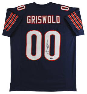 Chevy Chase Christmas Vacation Signed Navy Blue Griswold Jersey BAS Witnessed: Chevy Chase Christmas Vacation Signed Navy Blue Griswold Jersey BAS Witnessed Industry: Movies Original/Reproduction: Original Autograph Authentication: Beckett Product Coa: Beckett Product Signed By