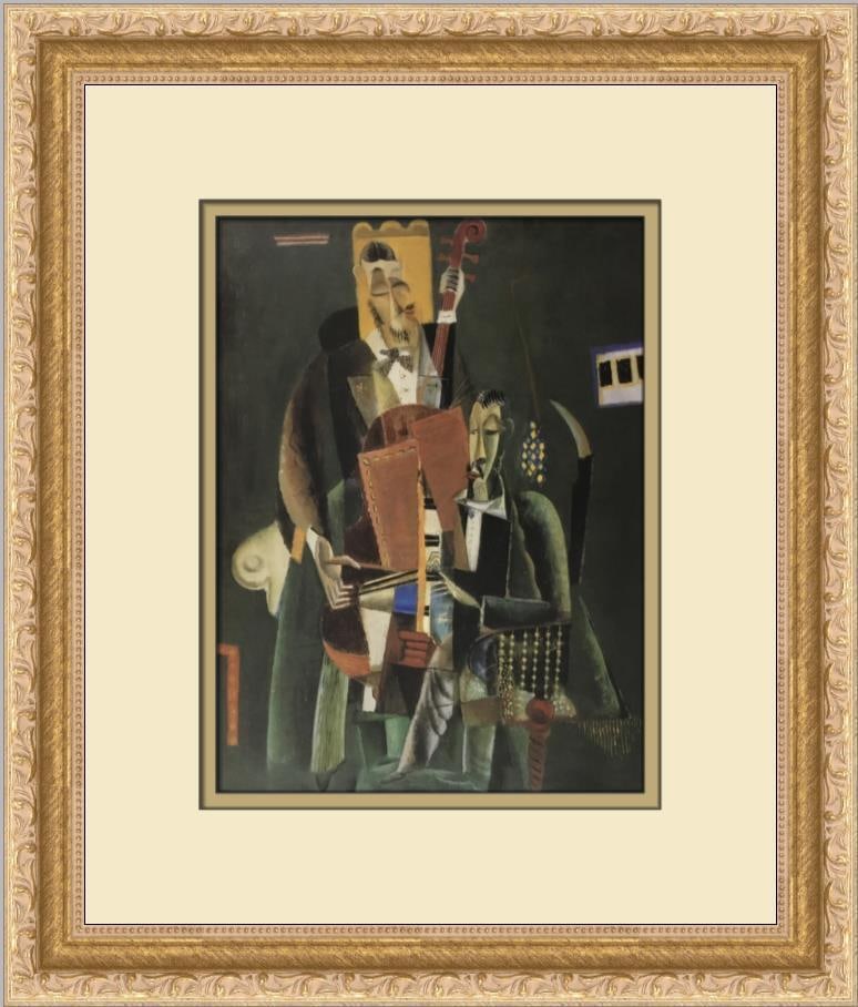 Max Weber Two Musicians Custom Framed Print: Max Weber Two Musicians Custom Framed Print Size: Medium (up to 36in.) Region Of Origin: United States Artist: Max Weber Production Technique: Lithography Framing: Matted & Framed Style: Abstract Surr