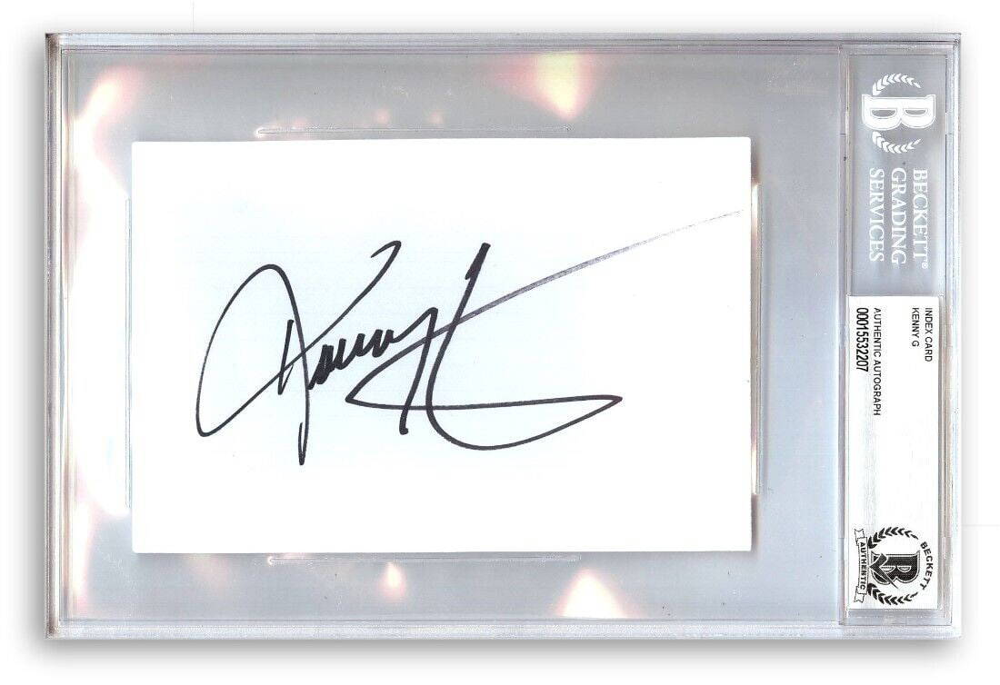 Kenny G Signed Autographed Index Card Jazz Saxophone Legend Bas Auction