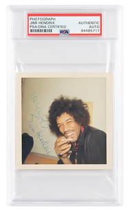 Beautiful Jimi Hendrix Signed Autographed Original 1968 Photo PSA DNA: Beautiful Jimi Hendrix Signed Autographed Original 1968 Photo PSA DNA Industry: Music Autograph Authentication: Professional Sports (PSA/DNA) Object Type: Photograph Original/Reproduction: Original Pr