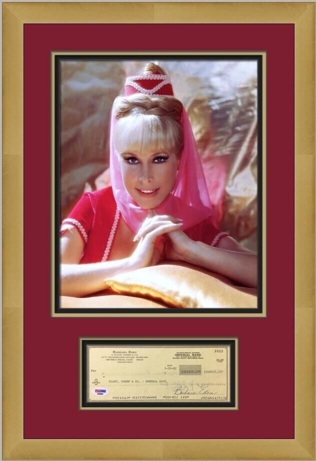 Barbara Eden I Dream of Jeannie Signed Original Bank Check Custom Framed PSA/DNA: Barbara Eden I Dream of Jeannie Signed Original Bank Check Custom Framed PSA/DNA Industry: Television Type: Photograph Item Type: Bank Check Pre-Owned PLEASE NOTE: Framed Large or heavy Items do not h