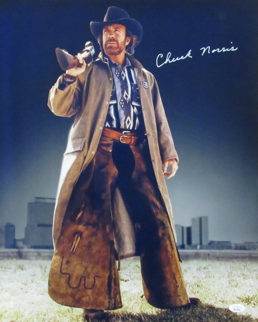 Chuck Norris Autographed 16x20 Photo "Walker Texas Ranger" JSA: Chuck Norris Autographed 16x20 Photo "Walker Texas Ranger" JSA Industry: Movies Original/Reproduction: Original Autograph Authentication: JSA Pre-Owned PLEASE NOTE: Framed Large or heavy Items do not 