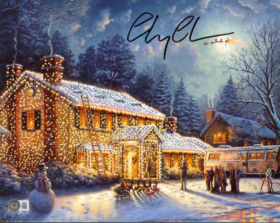 Chevy Chase Christmas Vacation Signed 11x14 Thomas Kincade Photo BAS Witnessed: Chevy Chase Christmas Vacation Signed 11x14 Thomas Kincade Photo BAS Witnessed Industry: Movies Object Type: Photograph Original/Reproduction: Original Autograph Authentication: Beckett Product Coa: B