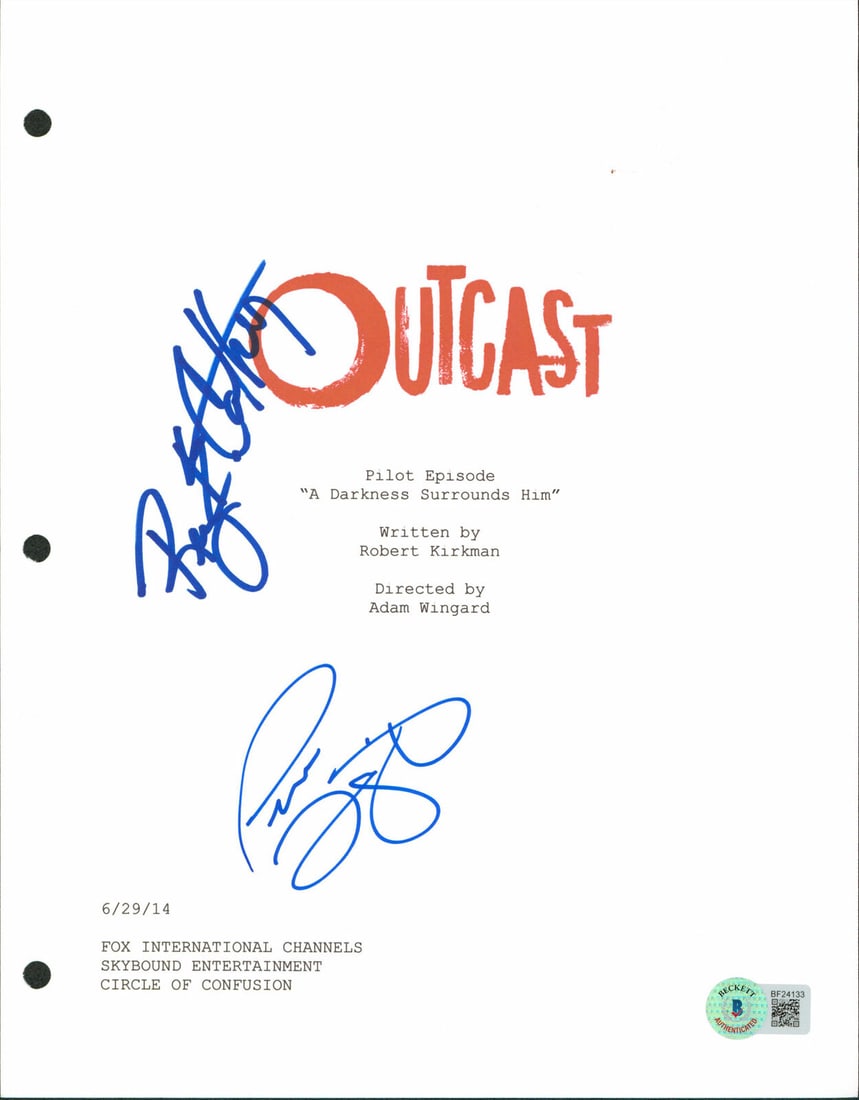 Patrick Fugit & Reg E. Cathey Signed 8.5x11 Outcast Script Cover BAS #BF24133: Patrick Fugit & Reg E. Cathey Signed 8.5x11 Outcast Script Cover BAS #BF24133 Industry: Movies Original/Reproduction: Original Autograph Authentication: Beckett Product Coa: Beckett Product Signed By