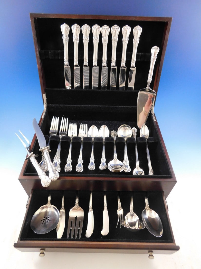 Old Master by Towle Sterling Silver Flatware Set for 8 Service 67 pieces Dinner: Old Master by Towle Sterling Silver Flatware Set for 8 Service 67 pieces Dinner This graceful pattern designed by master silversmith harold e. Nock is styled in the old victorian tradition, with refin