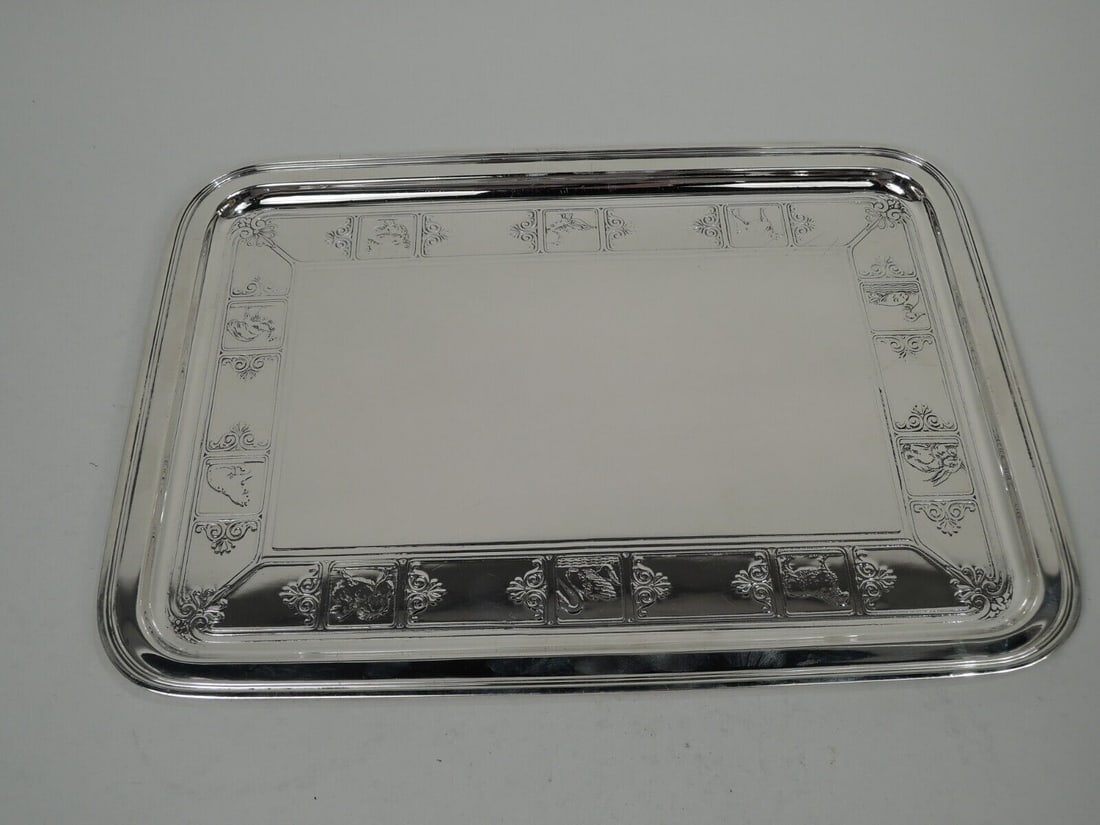 Tiffany Tray 20151A Antique Art Deco Nursery Baby Gift American Sterling Silver: Tiffany Tray 20151A Antique Art Deco Nursery Baby Gift American Sterling Silver Pattern: 20151A Composition: Sterling Silver (.925) Type: Tray Style: Art Deco Age: 1900-1940 Art Deco sterling silver n