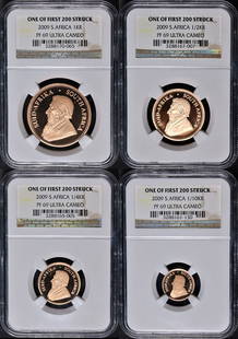 2009 South African Gold Krugerrand 4 Coin NGC PF69 UCAM 1st Strike 1/200: 2009 South African Gold Krugerrand 4 Coin NGC PF69 UCAM 1st Strike 1/200 Certification: NGC Grade: PF69 UCAM Composition: Gold Year: 2009 Pre-Owned The MYNT Guarantee: All items in this auction are gu