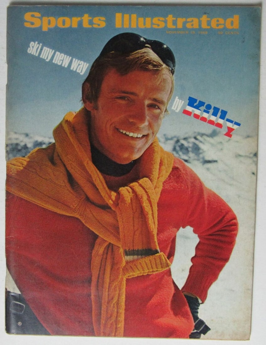Jean Claude Killy 1968 Sports Illustrated 11/18/68 NO LABEL 144588: Jean Claude Killy 1968 Sports Illustrated 11/18/68 NO LABEL 144588 Sport: Olympics Original/Reproduction: Original Pre-Owned While the lot images are representative of the item, the size, placement an
