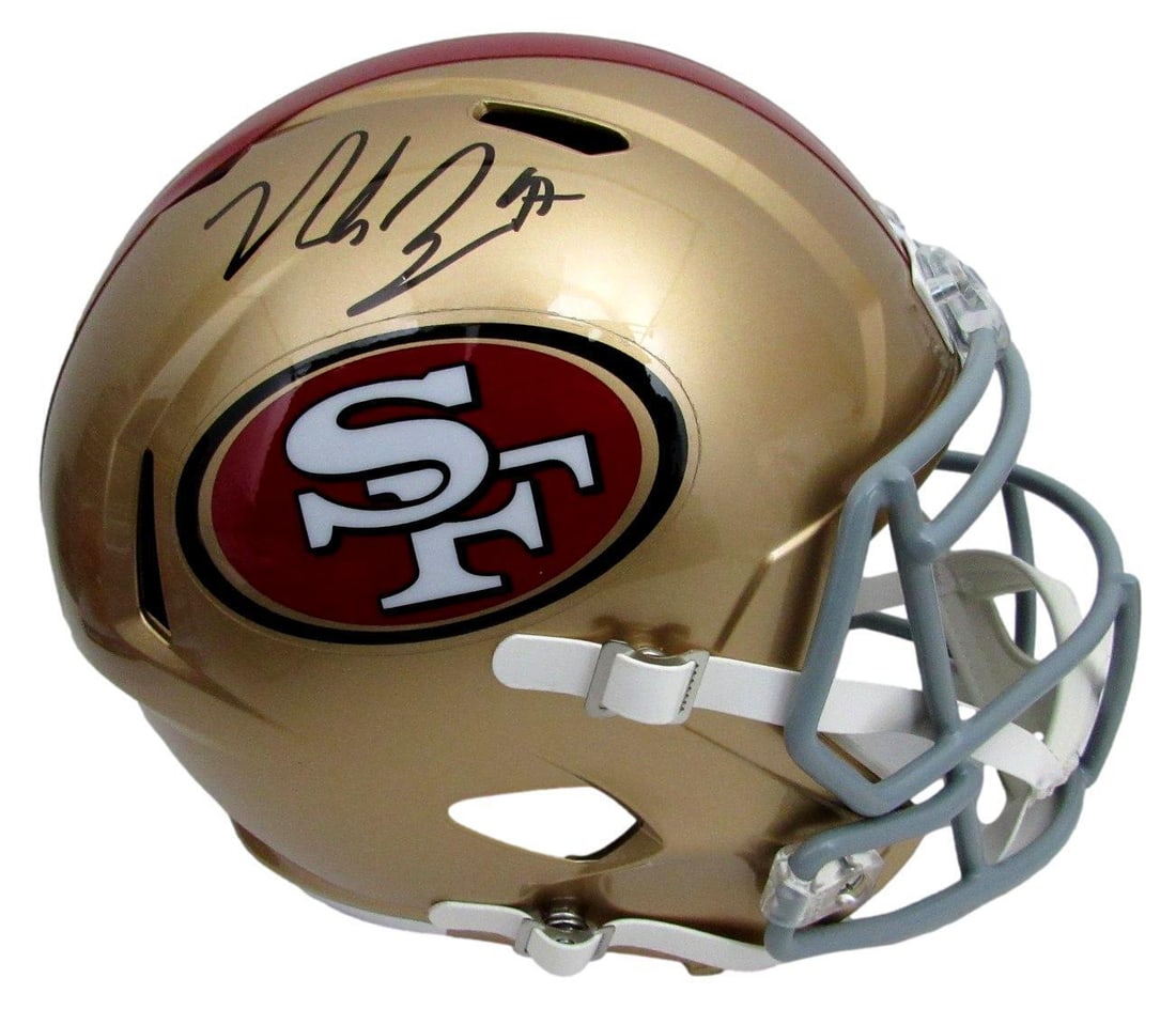 Nick Bosa Autographed Full Size Speed Replica Helmet 49ers Beckett 178268: Nick Bosa Autographed Full Size Speed Replica Helmet 49ers Beckett 178268 Sport: Football Product: Helmet Original/Reprint: Original Team: San Francisco 49ers Autograph Authentication: BAS/Beckett Lea