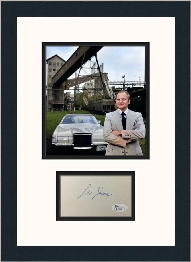 Lee Iacocca Signed Signature Cut MUSTANG PONTIAC Custom Framed Photo Display JSA: Lee Iacocca Signed Signature Cut MUSTANG PONTIAC Custom Framed Photo Display JSA Signed By: Lee Iacocca Signed: Yes Autograph Authentication: James Spence (JSA) Original/Reproduction: Original Modifie