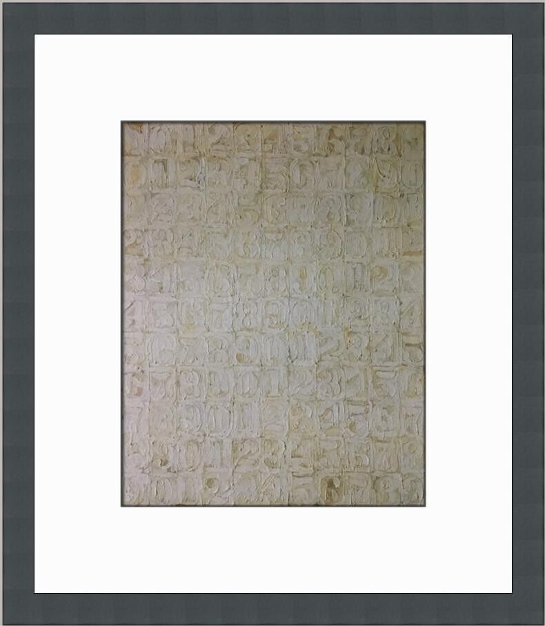 Jasper Johns White Numbers Custom Framed Print: Jasper Johns White Numbers Custom Framed Print Unit Of Sale: Single-Piece Work Artist: Jasper Johns Size: Medium Item Length: 13 in Region Of Origin: united states Framing: Matted & Framed Personalize
