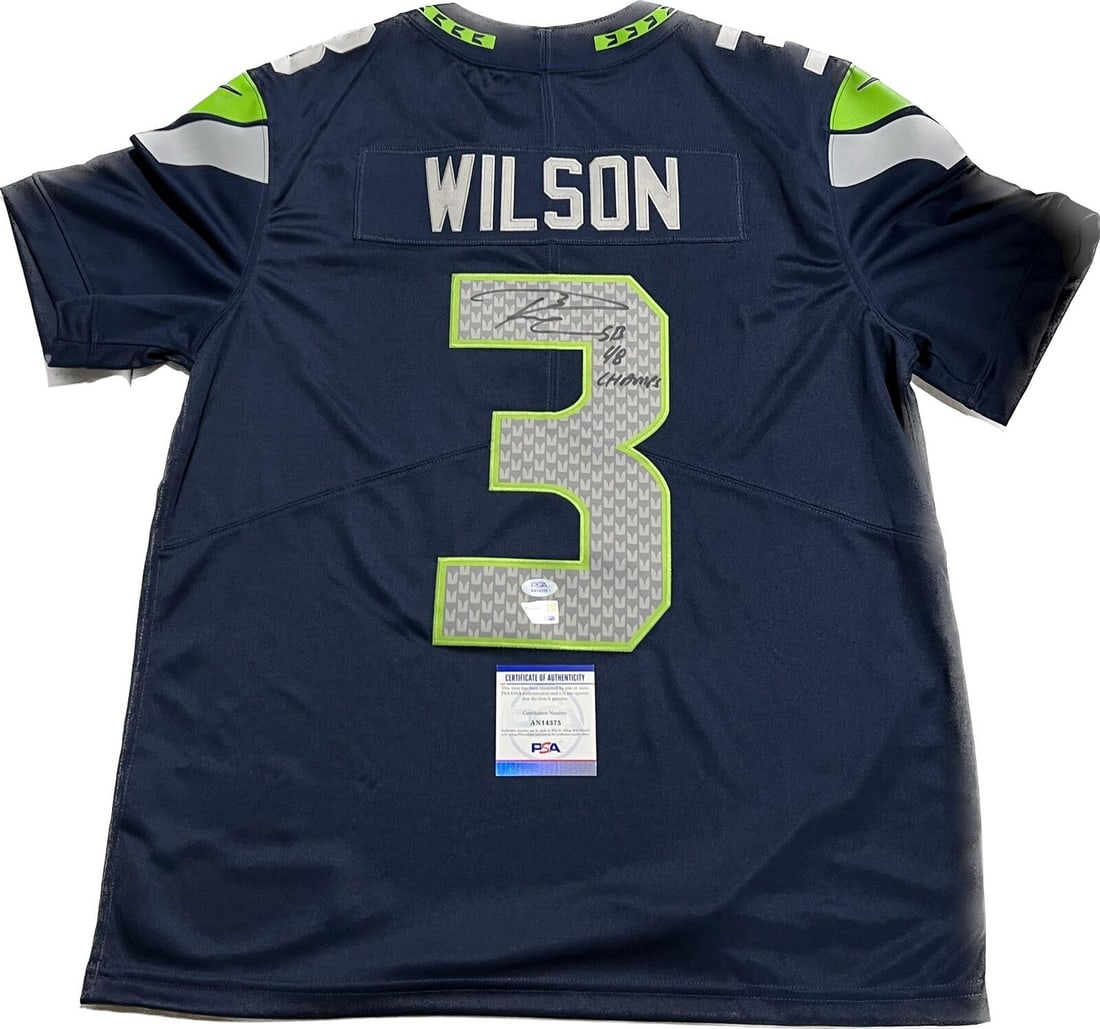 Russell wilson signed clearance jersey