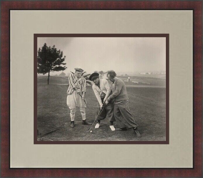 Golfing with the Three Stooges Print Custom Framed Crazy Moe Larry & Curly 1: Golfing with the Three Stooges Print Custom Framed Crazy Moe Larry & Curly 1 Player: Three Stooges Size: 8 x 10 Product: Print Color: Sepia Image Size 8 x 11 Custom Framed Size 14 x 17 Custom Framed i