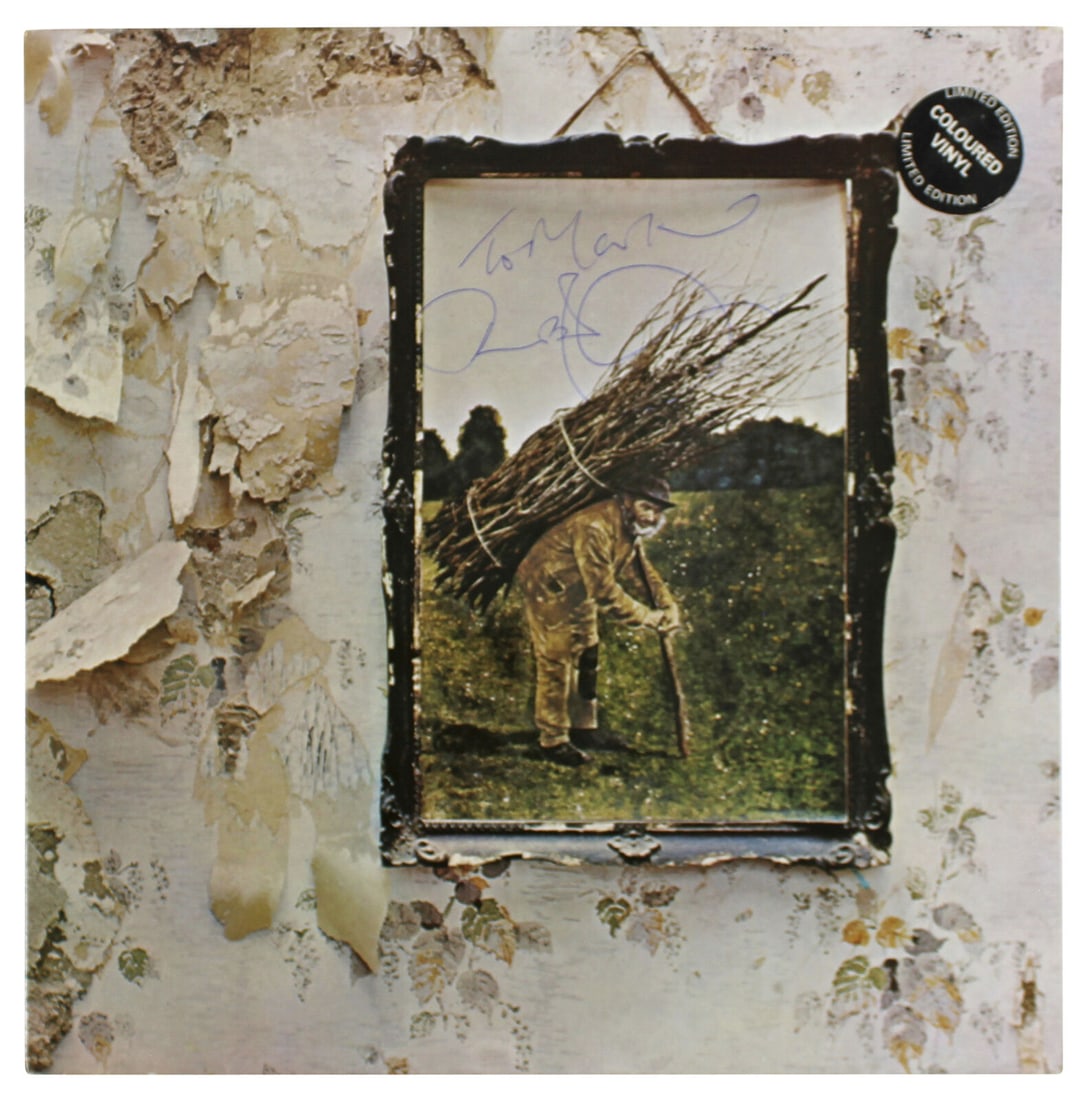 Robert Plant Led Zeppelin To Mark Signed IV Album Cover BAS #AB77879: Robert Plant Led Zeppelin To Mark Signed IV Album Cover BAS #AB77879 Industry: Music Object Type: Record Original/Reproduction: Original Autograph Authentication: Beckett Product Coa: Beckett Product 