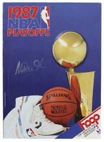 1985-86 Los Angeles Lakers Team Signed Basketball Abdul Jabbar Magic Johnson BAS