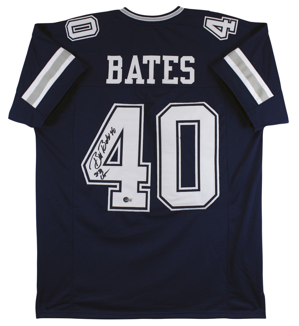 Bill Bates "3x SB Champ" Signed Navy Blue Pro Style Jersey BAS Witness: Bill Bates "3x SB Champ" Signed Navy Blue Pro Style Jersey BAS Witness Sport: Football Product: Jersey Original/Reprint: Original Player: Bill Bates Team: Dallas Cowboys Autograph Authentication: Beck