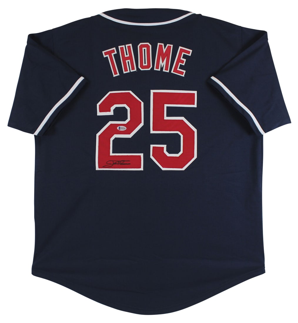 Jim Thome Signed Navy Blue Pro Style Jersey BAS Witnessed #N93359: Jim Thome Signed Navy Blue Pro Style Jersey BAS Witnessed #N93359 Sport: Baseball Product: Jersey Original/Reprint: Original Player: Jim Thome Team: Cleveland Indians Autograph Authentication: Beckett