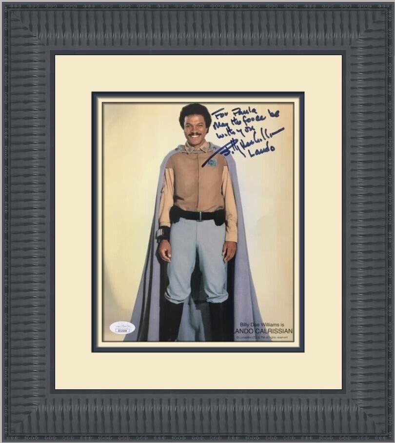 Billy Dee Williams Lando Calrissian Signed Star Wars Custom Framed PHOTO JSA COA: Billy Dee Williams Lando Calrissian Signed Star Wars Custom Framed PHOTO JSA COA Industry: Movies Movie: Star Wars Return Of The Jedi Signed By: Billy Dee Williams Size: 8x10 Signed: Yes Autograph Aut