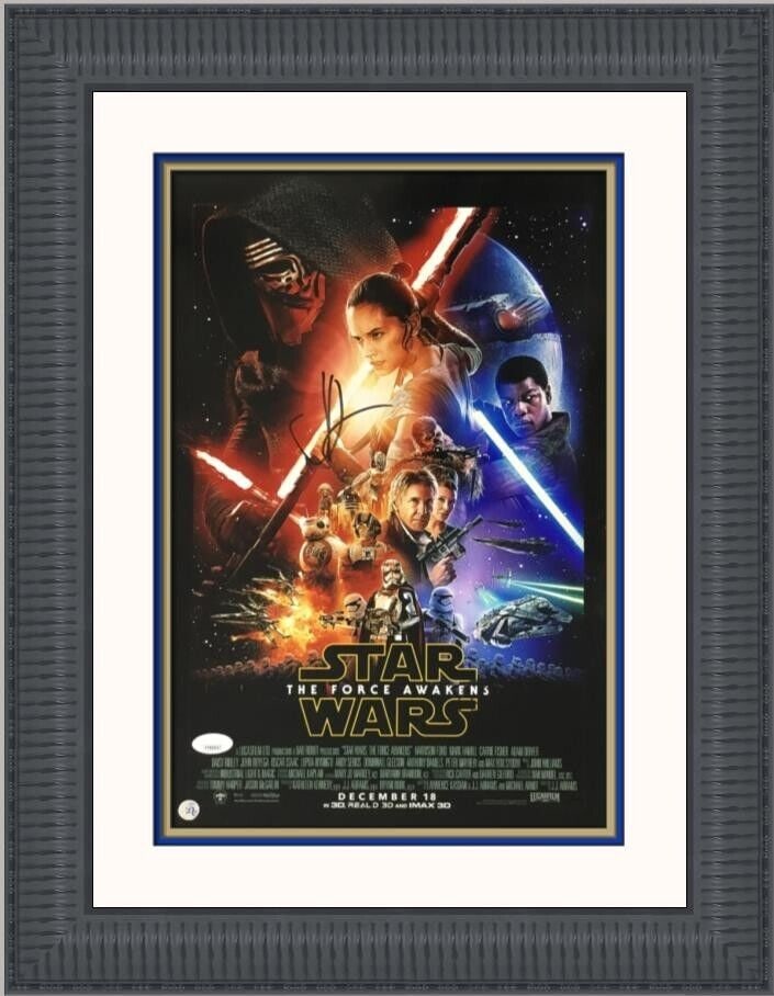 JJ Abrams Daisy Ridley Star Wars The Force Awakens Signed Photo Custom Frame JSA: JJ Abrams Daisy Ridley Star Wars The Force Awakens Signed Photo Custom Frame JSA Industry: Movies Movie: Star Wars The Force Awakens Signed By: JJ Abrams and Daisy Ridley Signed: Yes Autograph Authent