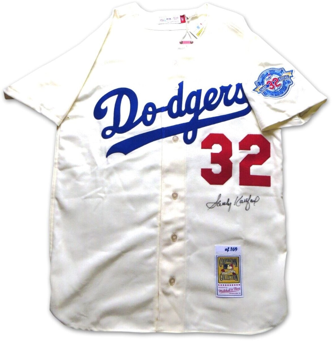 Sandy Koufax Signed Autograph Mitchell & Ness Jersey Dodgers Limited 51/169: Sandy Koufax Signed Autograph Mitchell & Ness Jersey Dodgers Limited 51/169 Sport: Baseball Product: Jersey Original/Reprint: Original Player: Sandy Koufax Team: Los Angeles Dodgers Autograph Authenti