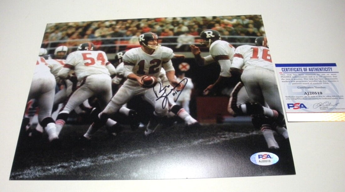 RUSS JACKSON OTTAWA ROUGH RIDERS CFL HOF LAST ONE PSA/DNA/COA SIGNED 8X10 PHOTO: RUSS JACKSON OTTAWA ROUGH RIDERS CFL HOF LAST ONE PSA/DNA/COA SIGNED 8X10 PHOTO Sport: Racing Original/Reprint: Original Product: Photo Pre-Owned While the lot images are representative of the item, t