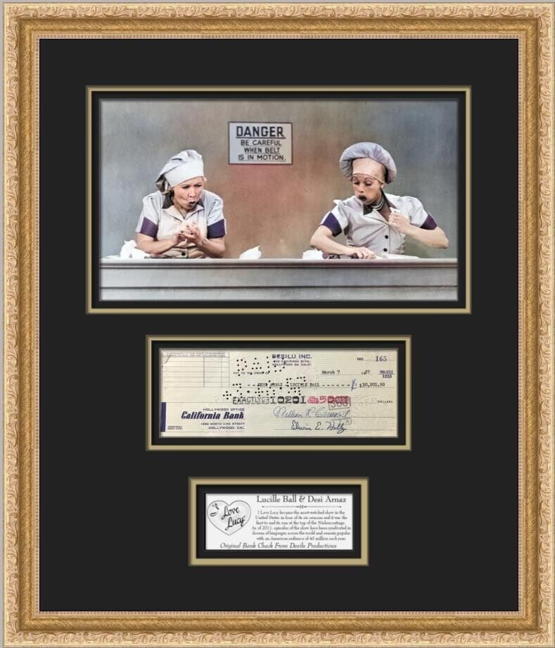 Lucille Ball and Desi Arnaz Original Bank Check Custom Framed I Love Lucy IV: Lucille Ball and Desi Arnaz Original Bank Check Custom Framed I Love Lucy IV Industry: Television Type: Photograph Item Type: Bank Check Pre-Owned While the lot images are representative of the item,