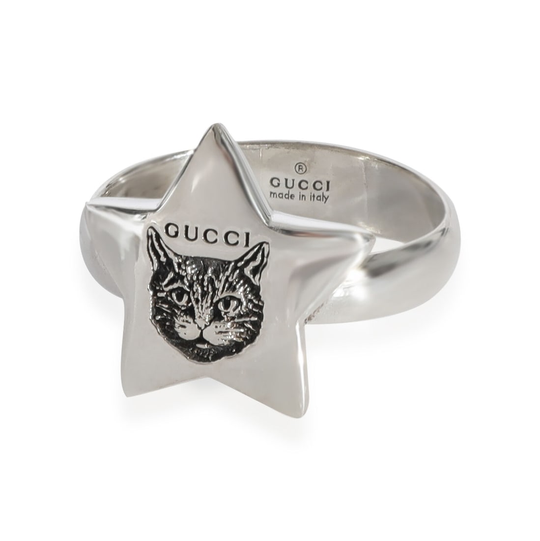 Gucci Blind For Love Star Ring in Sterling Silver: Gucci Blind For Love Star Ring in Sterling Silver With Original Box/Packaging: Yes Gender: Unisex Metal: Sterling Silver Size: 5.25 Includes: Box;Pouch Color: White Ring Size: 5.25 Base Metal: Sterlin