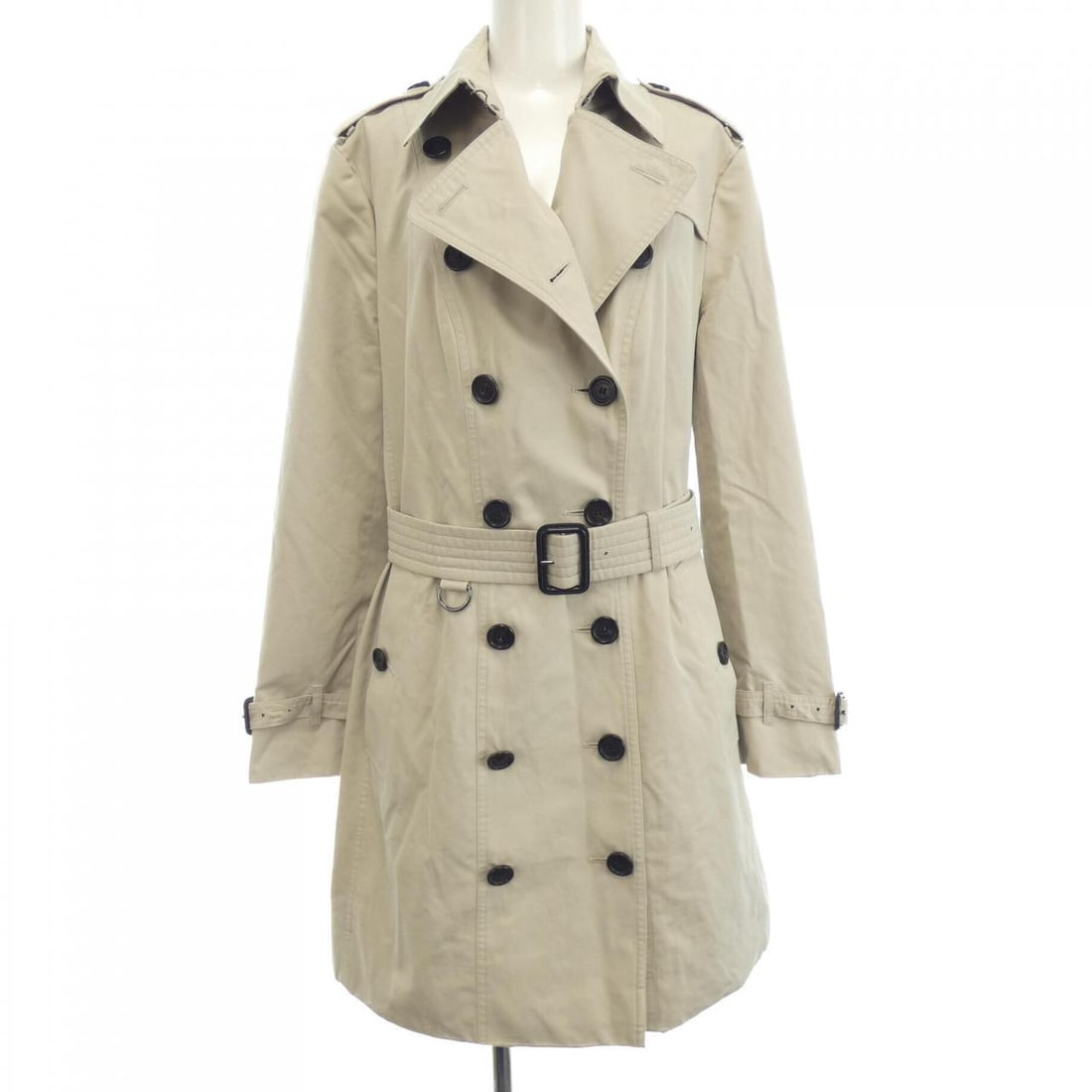 BURBERRY Trench Coats: BURBERRY Trench Coats Style: COAT Color: Beige Gender: Ladies" Size: M Size Type: Regular Type: COAT B: Reasonable Wear and Tear The Mynt Guarantee: All items in this auction are guaranteed to be 100%