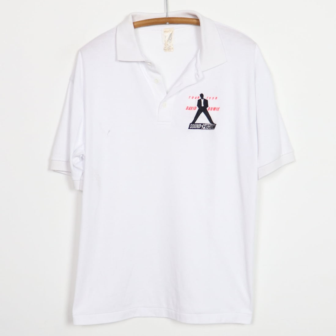 1990 David Bowie Sound + Vision Tour Crew Polo Shirt: 1990 David Bowie Sound + Vision Tour Crew Polo Shirt Original 1990 David Bowie Sound + Vision Tour Crew Polo Shirt. This is a true vintage shirt, not a modern reproduction. Sizes vary so please use me