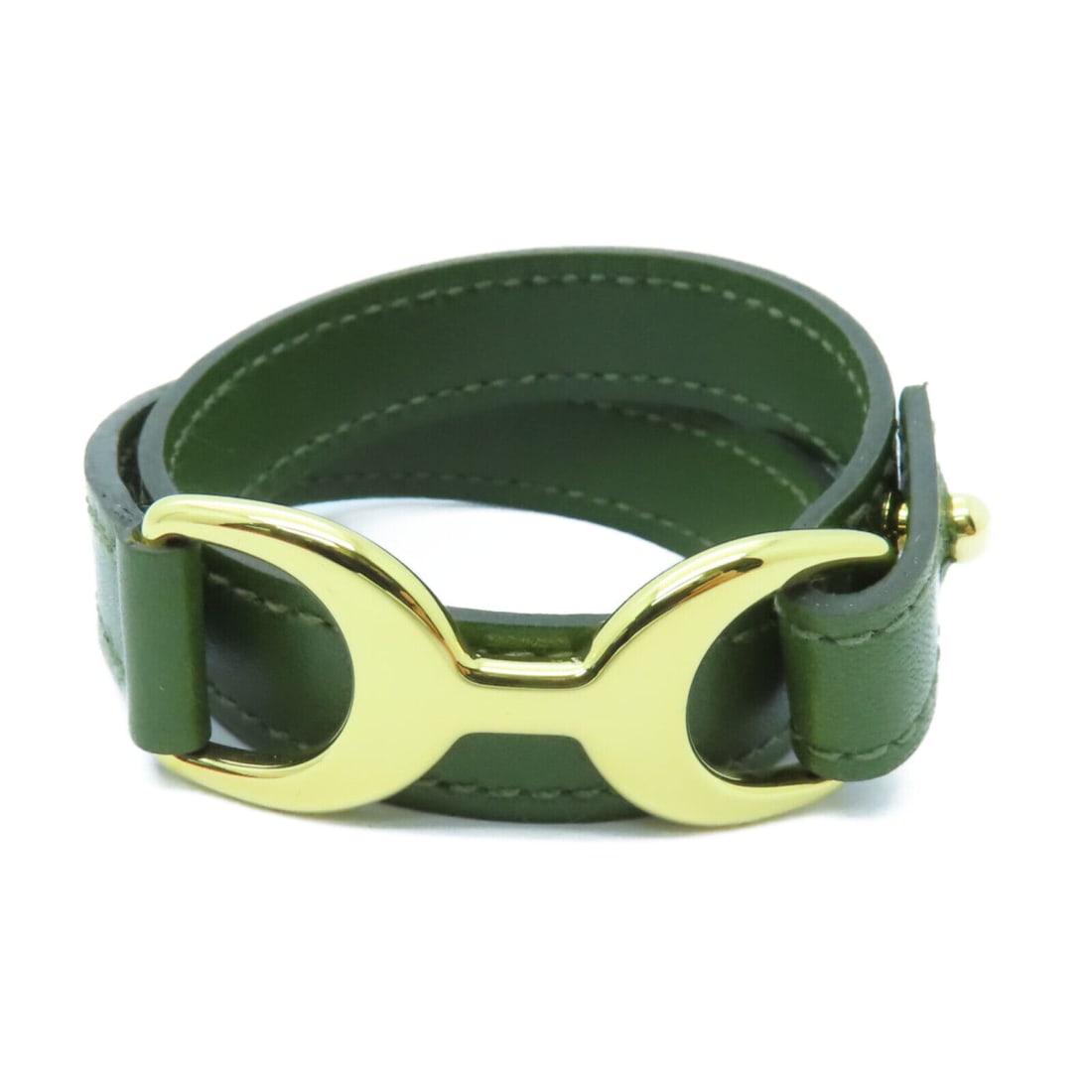 HERMES GHW Pavane Double Tour Bracelets Accessories Veau Swift Leather Green: HERMES GHW Pavane Double Tour Bracelets Accessories Veau Swift Leather Green Style: Bracelet Material: Calfskin (cowhide) Color: Green Metal: Calfskin (cowhide) Size Type: Regular Main Stone: No Stone