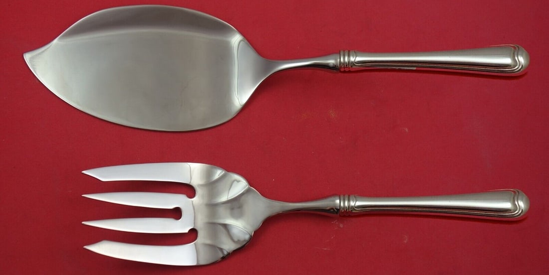 Old French by Gorham Sterling Silver Salmon Serving Set Fish Custom Made: Old French by Gorham Sterling Silver Salmon Serving Set Fish Custom Made Old french by gorhamsterling silver hollow handle with stainless implement salmon serving set 2-piece custom made in the patter