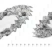 FINE 925 STERLING SILVER HANDMADE FLORAL & LEAF APPLIQUE SWIRL ROUND PLATE TRAY