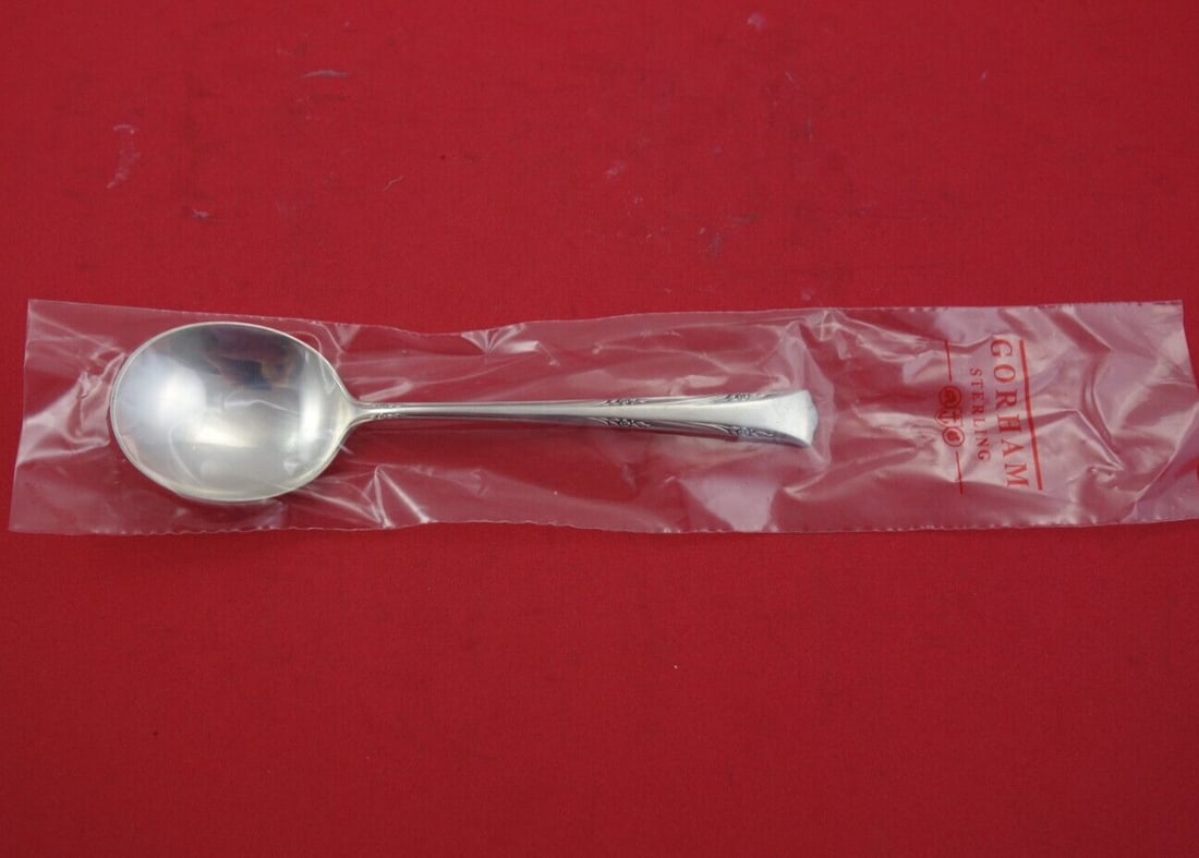 Greenbrier by Gorham Sterling Silver Cream Soup Spoon factory sealed 6 1/4" New: Greenbrier by Gorham Sterling Silver Cream Soup Spoon factory sealed 6 1/4" New Greenbrier by gorhamsterling silver cream soup spoon, factory sealed 6 1/4" in the pattern greenbrier by gorham. It is n