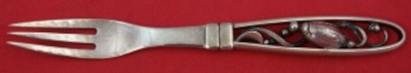 Blossom by Georg Jensen Sterling Silver Fruit Fork 3-Tine 5 3/4" Heirloom: Blossom by Georg Jensen Sterling Silver Fruit Fork 3-Tine 5 3/4" Heirloom Georg jensen is one of the world's most significant silversmiths, who formed an international following due to his innovative