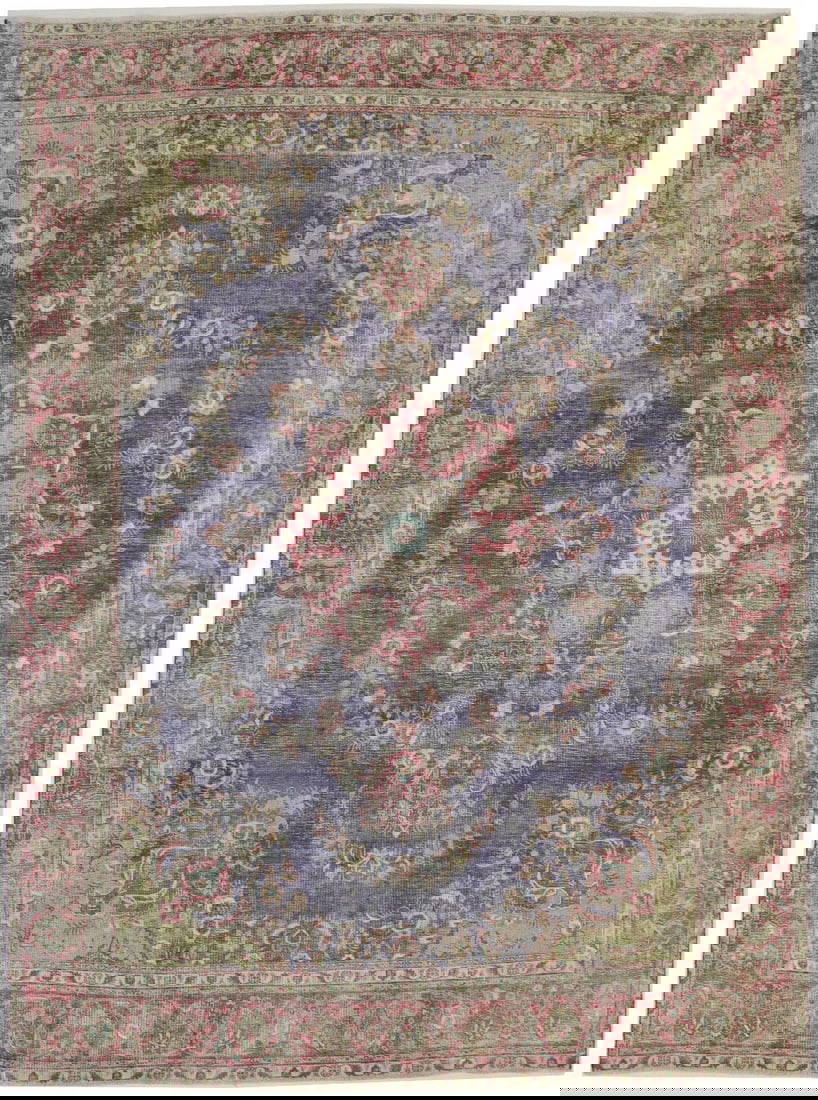 Handmade Antique Traditional Muted 95x13 Distressed Oriental Rug Decor