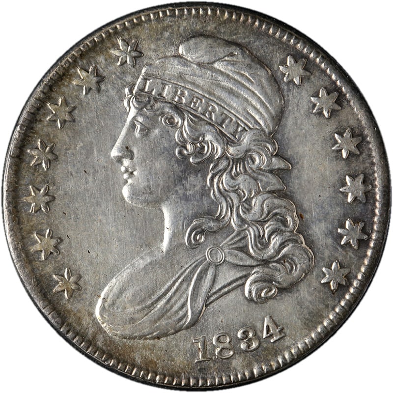 1834 Bust Half Dollar Small Date Small Letters Choice BU Details 0-114 R.1: 1834 Bust Half Dollar Small Date Small Letters Choice BU Details 0-114 R.1 Certification: Uncertified Circulated/Uncirculated: Uncirculated Grade: Choice BU Detail Composition: Silver Year: 1834 Pre-O