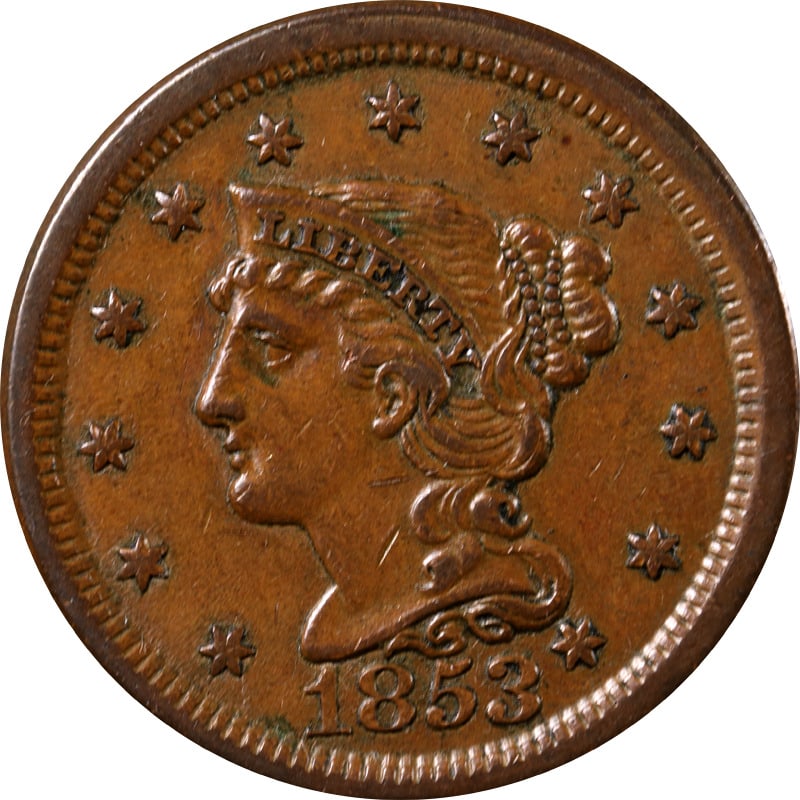 1853 Large Cent: 1853 Large Cent Certification: Uncertified Circulated/Uncirculated: Circulated Composition: Copper Year: 1853 Pre-Owned The MYNT Guarantee: All items in this auction are guaranteed to be 100% authenti