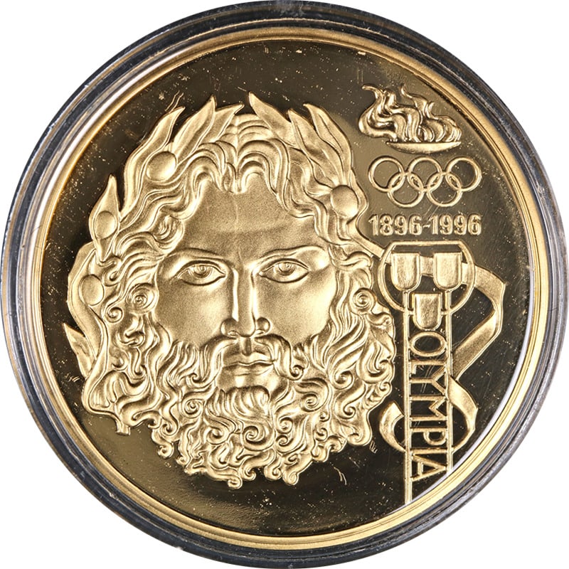 1995 Austrian 1000 Schilling Olympic Centennial Gold Coin - Zeus - .9167 Fine: 1995 Austrian 1000 Schilling Olympic Centennial Gold Coin - Zeus - .9167 Fine Certification: Uncertified Grade: PR Composition: Gold Year: 1995 Fineness: 0.9167 Pre-Owned The MYNT Guarantee: All items