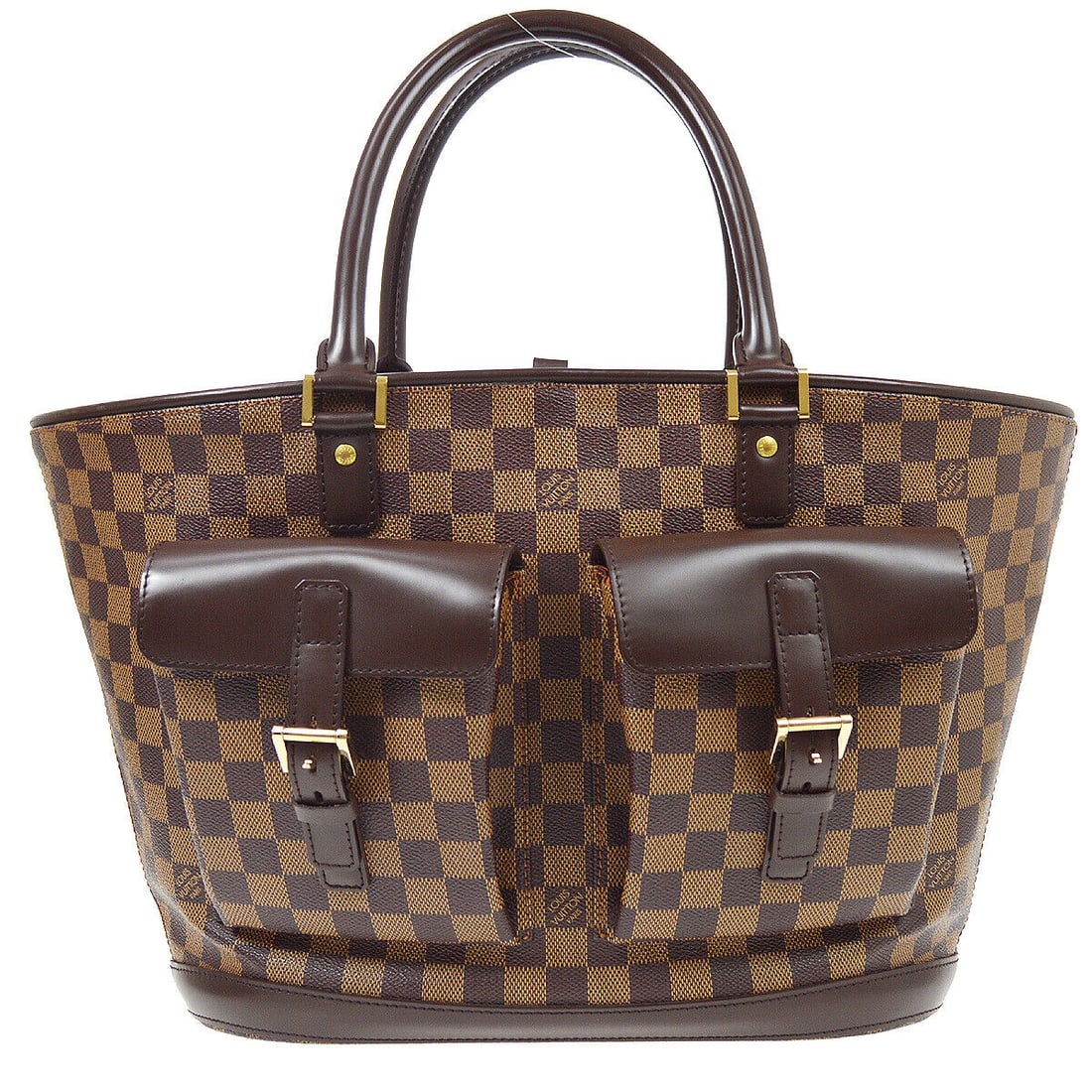 LOUIS VUITTON MANOSQUE GM HAND TOTE BAG BA0026 PURSE DAMIER EBENE N51120: LOUIS VUITTON MANOSQUE GM HAND TOTE BAG BA0026 PURSE DAMIER EBENE N51120 Size: Large Accents: Logo Style: Tote Handle Style: Double Handles Bag Height: 10.6 Exterior Color: Brown Product Line: MANOSQU