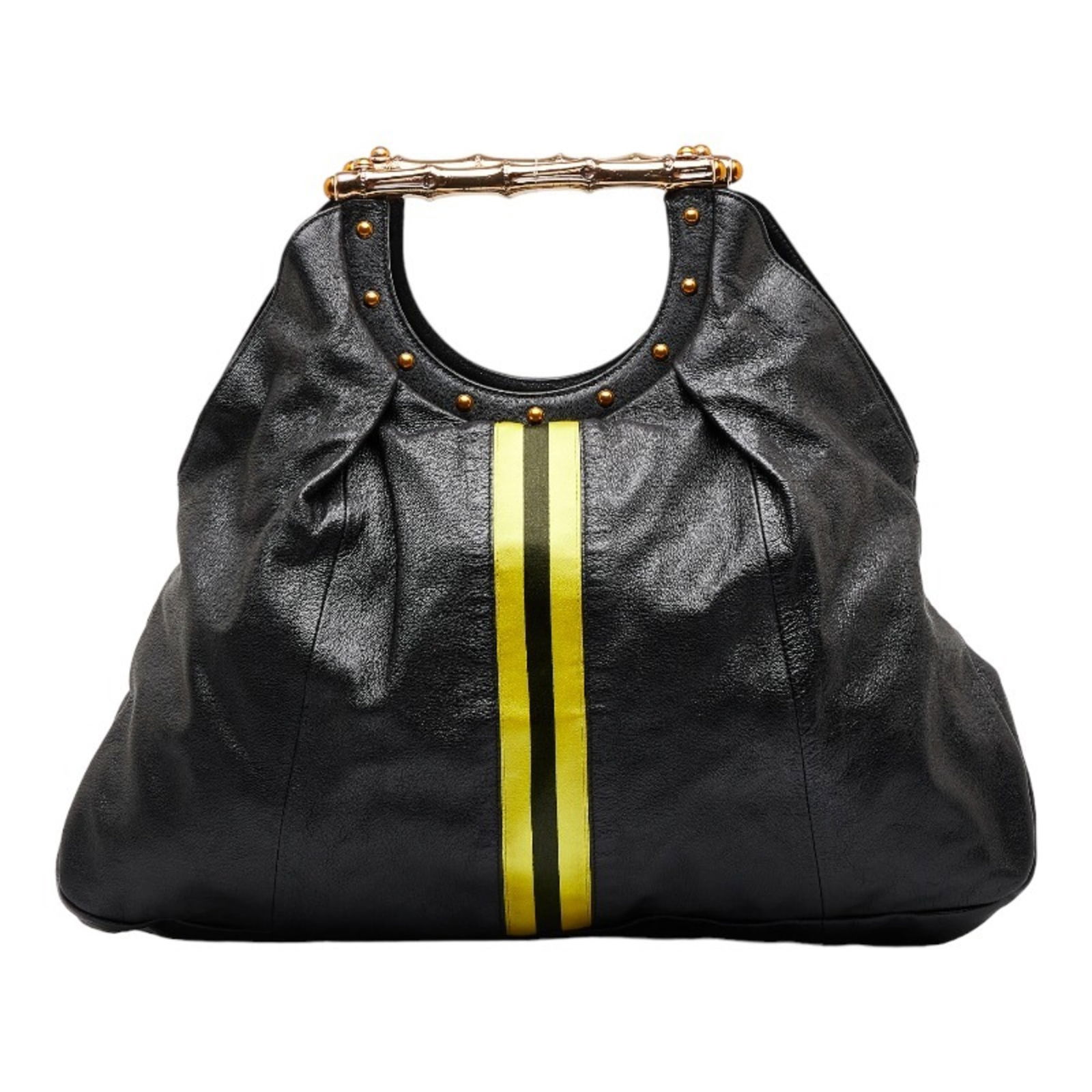 Gucci Sherry Line Metal Bamboo Handbag One Shoulder Bag 128989 Black Yellow Leather Ladies GUCCI: Gucci Sherry Line Metal Bamboo Handbag One Shoulder Bag 128989 Black Yellow Leather Ladies GUCCI Brand: Gucci Line: Sherry Line Model: 128989 Type: Handbag Shoulder bag Material: Leather Leather: Colo