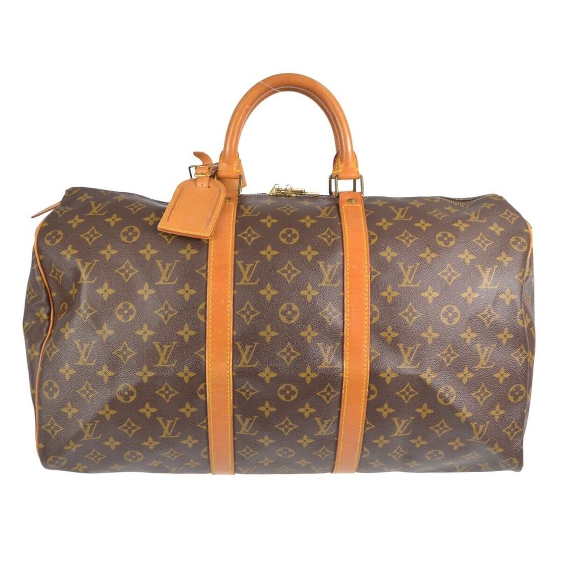 Louis Vuitton Keepall 50 Duffle Travel Handbag Monogram M41426 VI883: Louis Vuitton Keepall 50 Duffle Travel Handbag Monogram M41426 VI883 Bag Width: 19 in Pattern: Monogram Bag Height: 11 in Closure: Zip Occasion: Travel Handle/Strap Color: Brown Size: Large Handle Sty