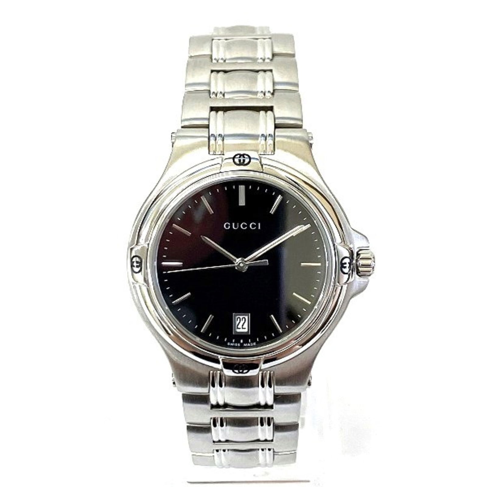 Gucci GUCCI YA090304 quartz clock watch men: Gucci GUCCI YA090304 quartz clock watch men Brand: Gucci Type: Wristwatch Gender: Men Material (Case): Stainless steel Color (Dial): Black Movement: Quartz Case Diameter: 34.7mm / 1.37 Wrist Size: 19c
