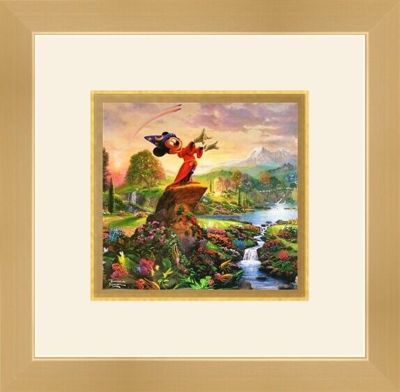 Thomas Kinkade Disney - Fantasia Custom Gallery Framed Print: Thomas Kinkade Disney - Fantasia Custom Gallery Framed Print Features: Framed Matted Item Width: 14 in Item Length: 14 in Item Height: 14 in Subject: Animation Size: Medium (up to 36in.) Material: Pap