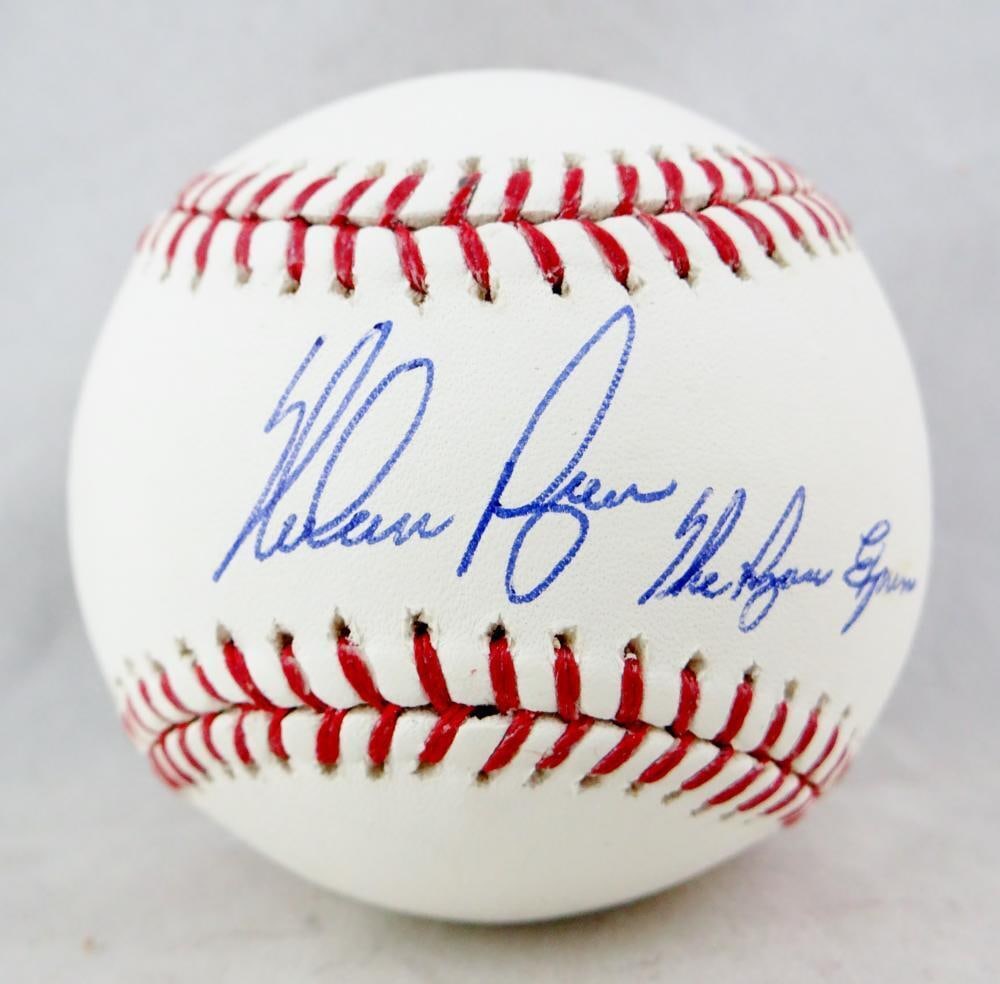 Nolan Ryan Autographed Rawlings OML Baseball w/ The Ryan Express - AIV Hologram: Nolan Ryan Autographed Rawlings OML Baseball w/ The Ryan Express - AIV Hologram Sport: Baseball Original/Reprint: Original Player: Nolan Ryan Autograph Authentication: AI Verified/ Team: Houston Astro