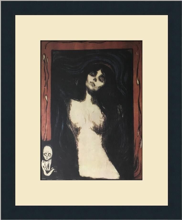 Edvard Munch Madonna Loving Woman Custom Framed Print: Edvard Munch Madonna Loving Woman Custom Framed Print Unit Of Sale: Single-Piece Work Artist: Edvard Munch Size: Medium (up to 36in.) Item Length: 14 in Region Of Origin: United States Framing: Matted