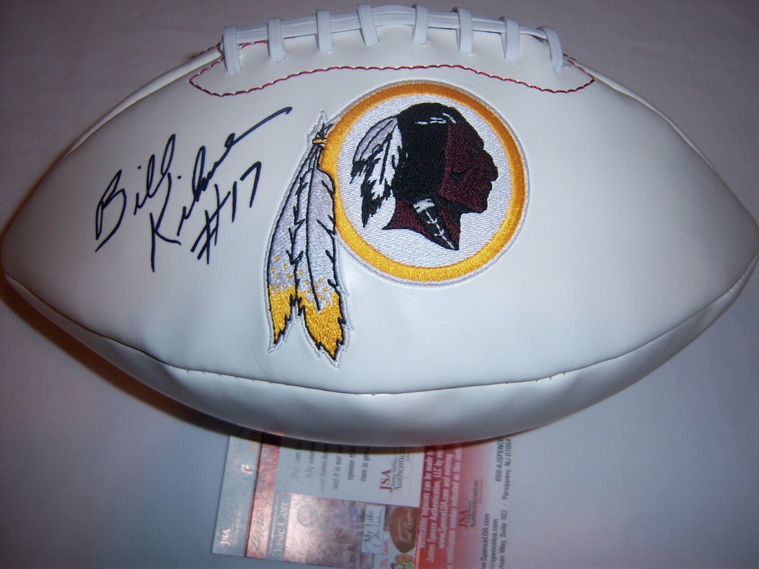 BILLY KILMER REDSKINS JSA/COA SIGNED FOOTBALL: BILLY KILMER REDSKINS JSA/COA SIGNED FOOTBALL Original/Reprint: Original Autograph Type: Collectible Autographs Sport: Football-NFL Team-Nfl: Chicago Bears Product: Ball Pre-Owned While the lot images