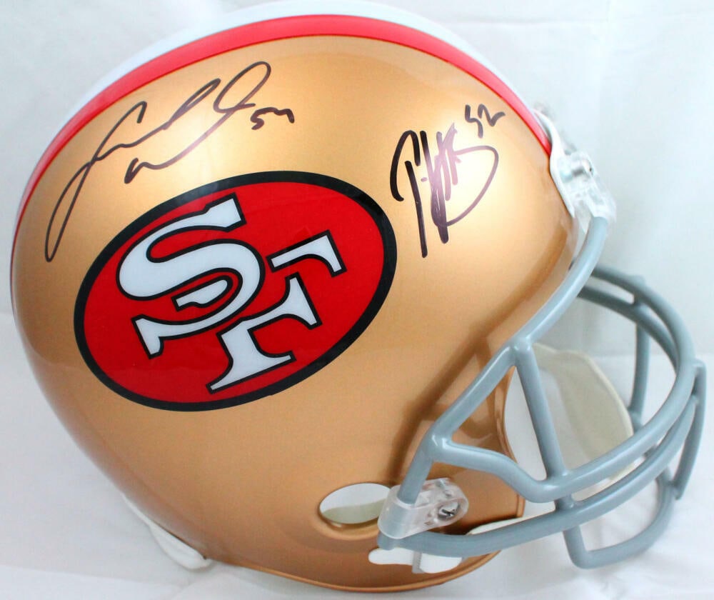 Fred Warner/Patrick Willis Signed F/S San Francisco 49ers Helmet-Beckett W Holo: Fred Warner/Patrick Willis Signed F/S San Francisco 49ers Helmet-Beckett W Holo Sport: Football Product: Helmet Original/Reprint: Original Player: Patrick Willis Team: San Francisco 49ers Autograph Au