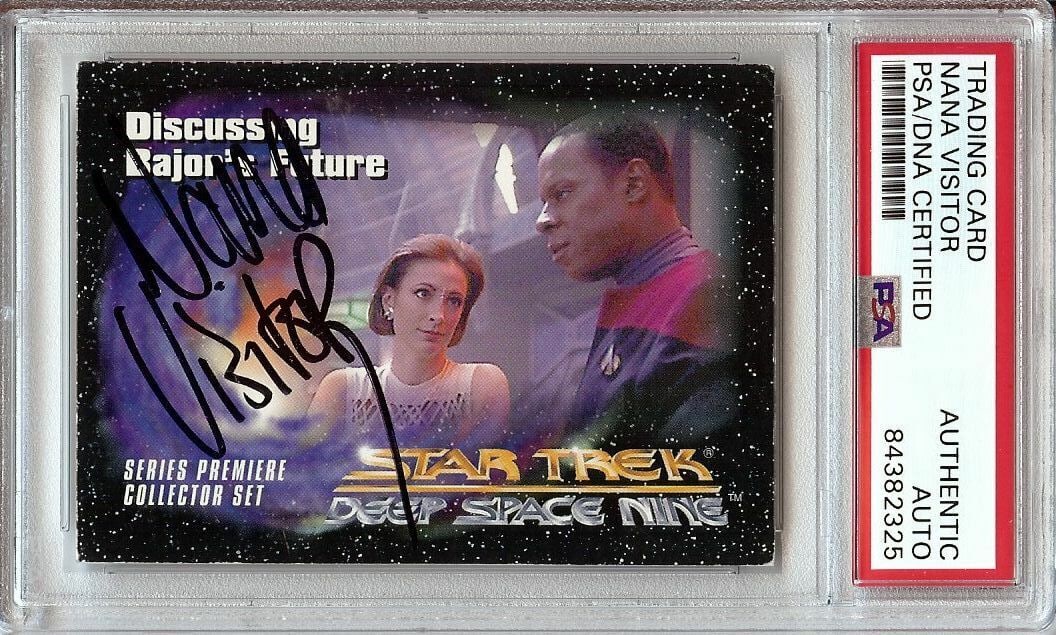 Nana Visitor Autographed Trading Card Star Trek: DS9 Kira Nerys PSA: Nana Visitor Autographed Trading Card Star Trek: DS9 Kira Nerys PSA Object Type: Trading Card Industry: Television Original/Reproduction: Original Autograph Authentication: Professional Sports (PSA/DN